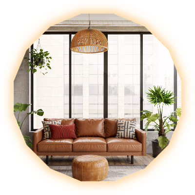 Oglindă poligonală LED 50x50 cm