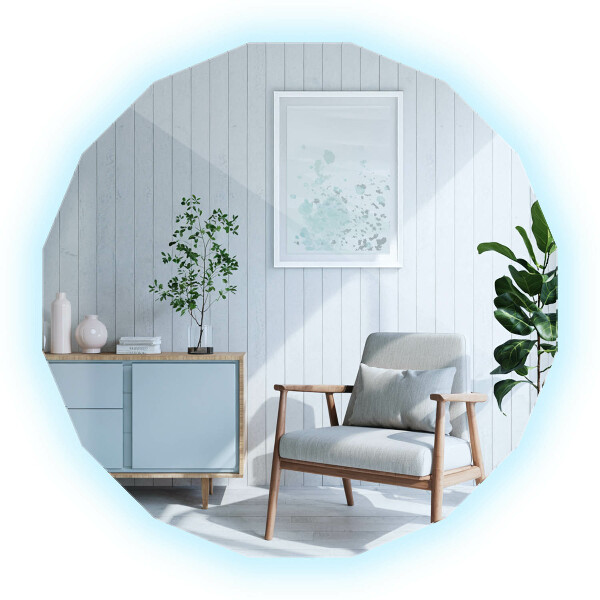 Oglindă poligonală LED 50x50 cm