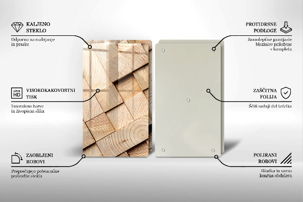 Placă sticla protectie aragaz Pătrate de lemn