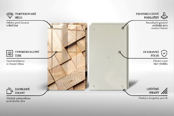 Placă sticla protectie aragaz Pătrate de lemn