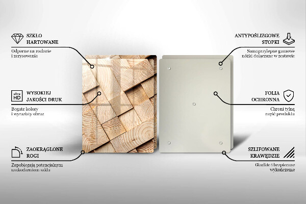 Placă sticla protectie aragaz Pătrate de lemn