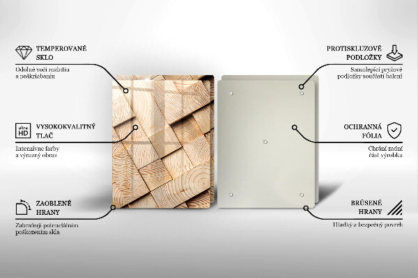 Placă sticla protectie aragaz Pătrate de lemn