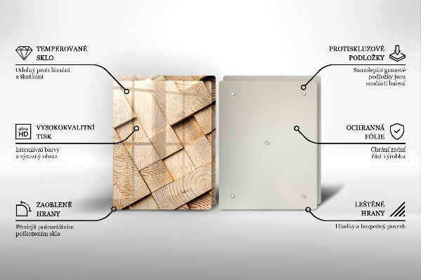 Placă sticla protectie aragaz Pătrate de lemn