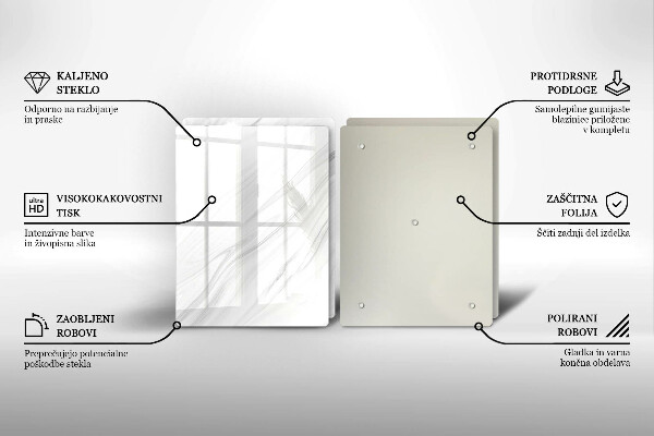 Placă sticla protectie aragaz Marmură delicată