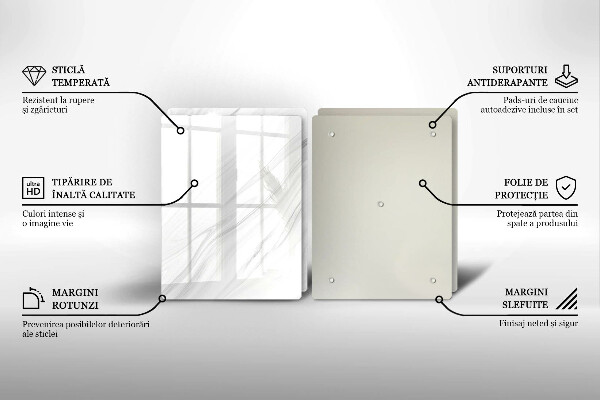 Placă sticla protectie aragaz Marmură delicată