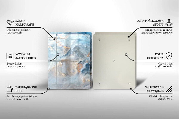 Placă sticla protectie aragaz Textura marmură