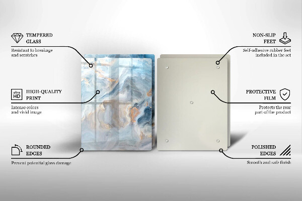 Placă sticla protectie aragaz Textura marmură