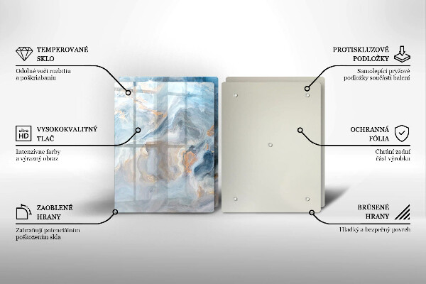 Placă sticla protectie aragaz Textura marmură