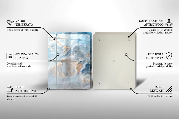 Placă sticla protectie aragaz Textura marmură