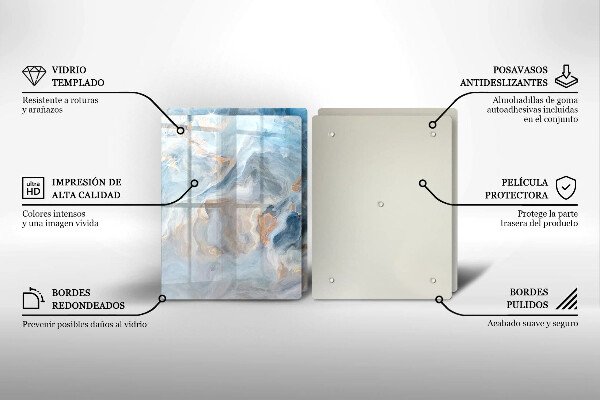 Placă sticla protectie aragaz Textura marmură