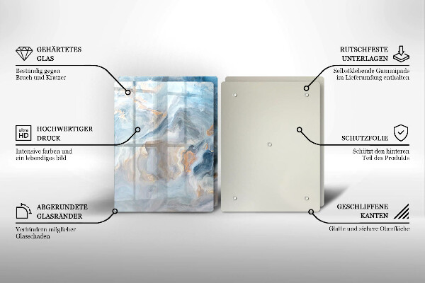 Placă sticla protectie aragaz Textura marmură