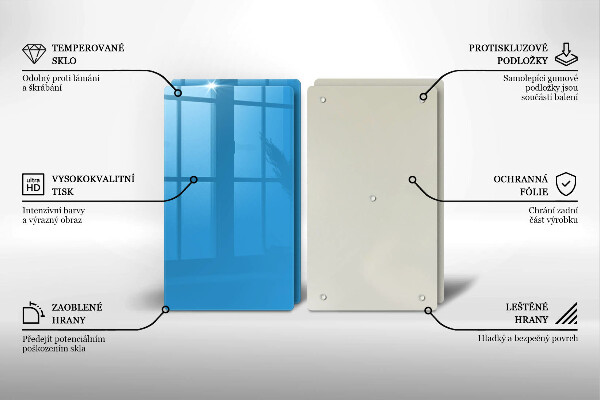 Placa din sticla protectie perete bucatarie Culoarea albastra