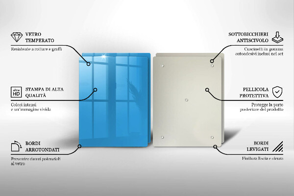 Placa din sticla protectie perete bucatarie Culoarea albastra