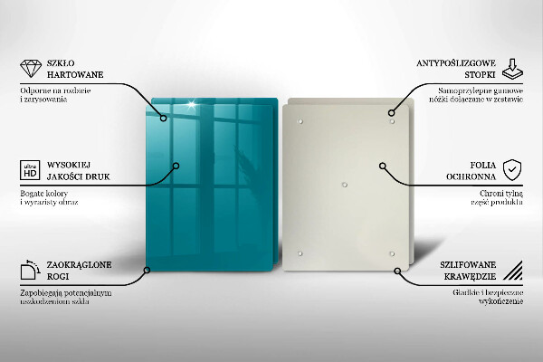 Placa din sticla protectie perete bucatarie Turcoaz