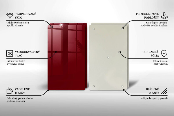 Placa din sticla protectie perete bucatarie Culoare visiniu