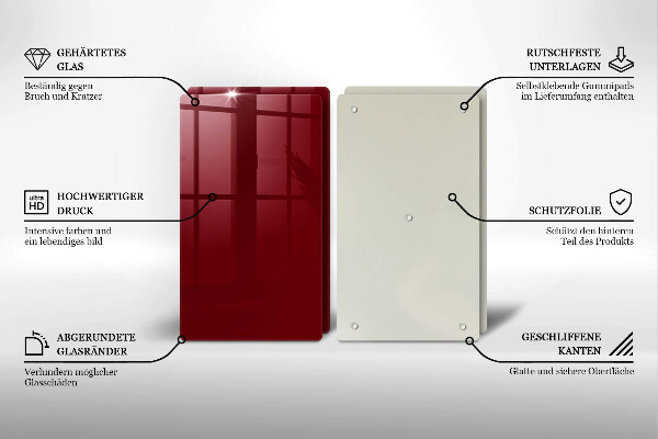 Placa din sticla protectie perete bucatarie Culoare visiniu