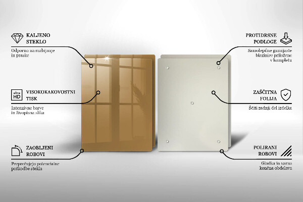 Placa din sticla protectie perete bucatarie Culoare bej