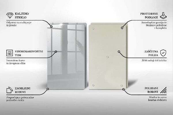 Placa din sticla protectie perete bucatarie Culoare gri