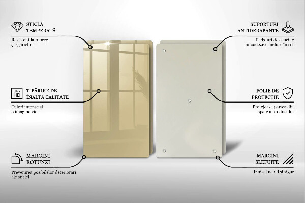 Placa din sticla protectie perete bucatarie Culoare bej