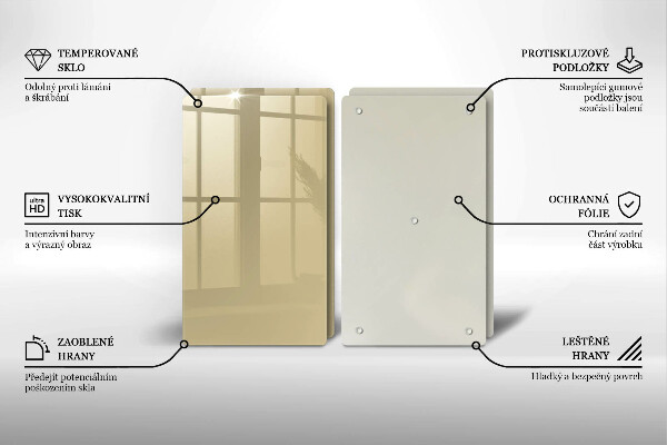 Placa din sticla protectie perete bucatarie Culoare bej