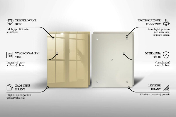 Placa din sticla protectie perete bucatarie Culoare bej