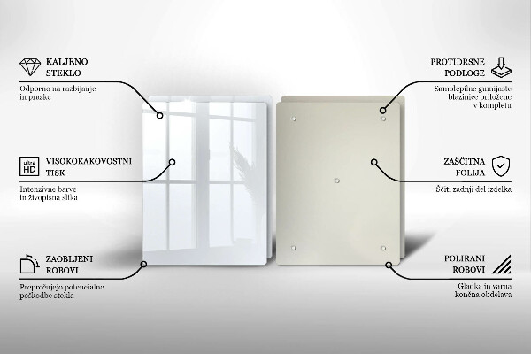 Placa din sticla protectie perete bucatarie Culoare alba