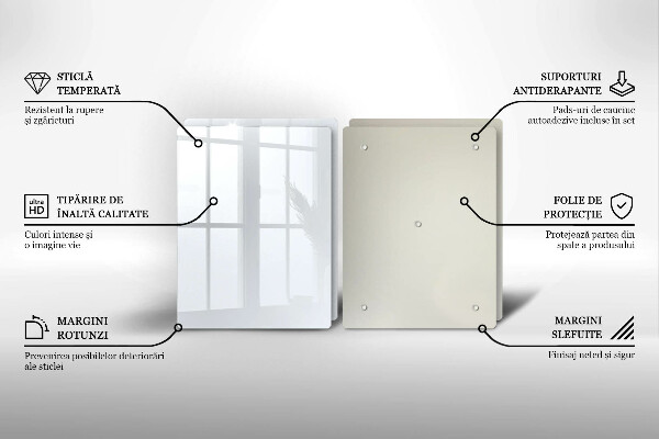 Placa din sticla protectie perete bucatarie Culoare alba