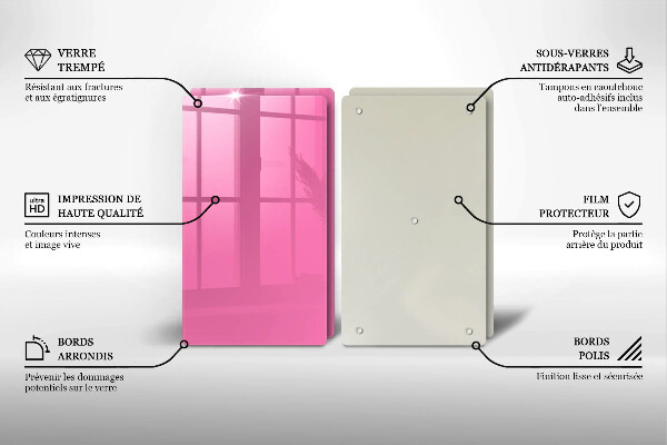 Placa din sticla protectie perete bucatarie Culoarea roz