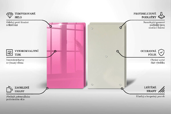 Placa din sticla protectie perete bucatarie Culoarea roz