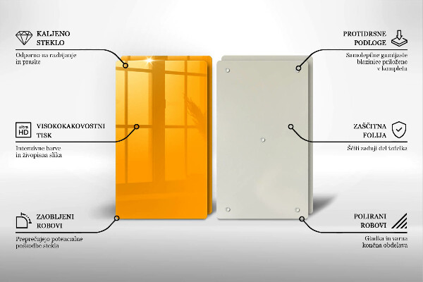 Placa din sticla protectie perete bucatarie Culoare galben închis