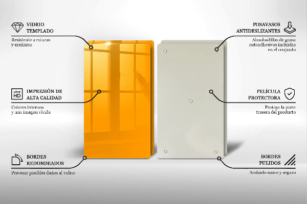 Placa din sticla protectie perete bucatarie Culoare galben închis