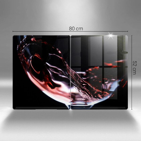 Placă sticla protectie aragaz Un pahar de vin roșu