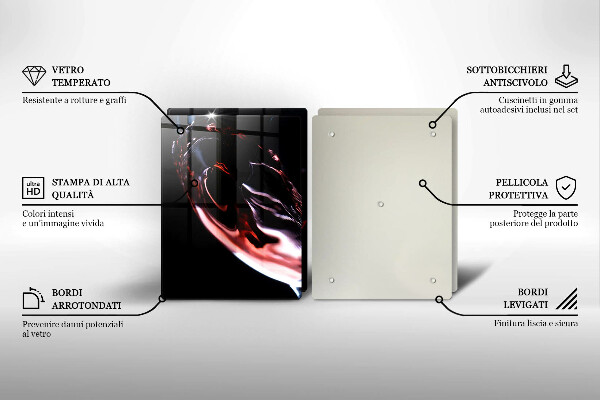 Placă sticla protectie aragaz Un pahar de vin roșu