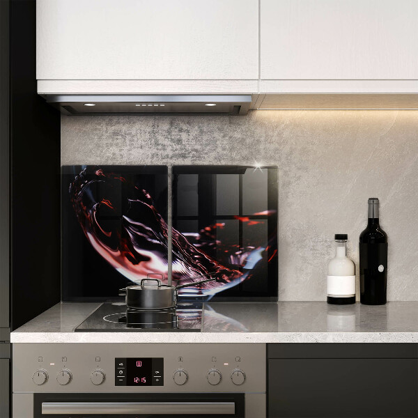 Placă sticla protectie aragaz Un pahar de vin roșu