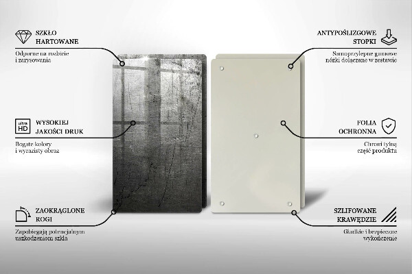 Placă sticla protectie aragaz Textura metalică