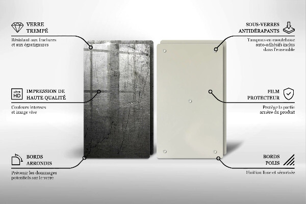 Placă sticla protectie aragaz Textura metalică