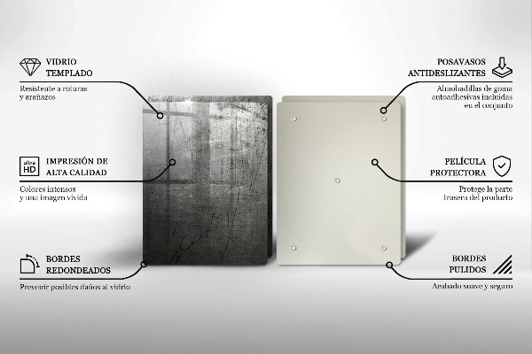 Placă sticla protectie aragaz Textura metalică