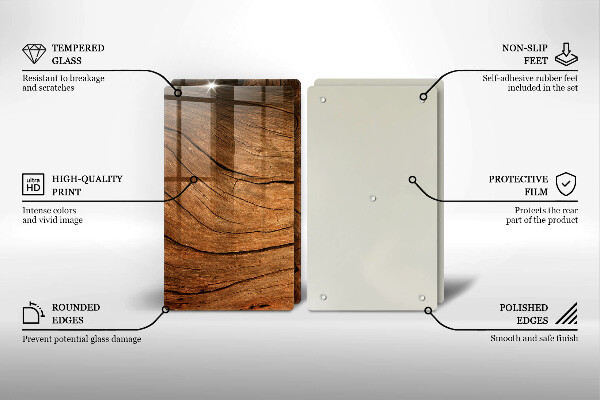 Placă sticla protectie aragaz Textura placă de lemn