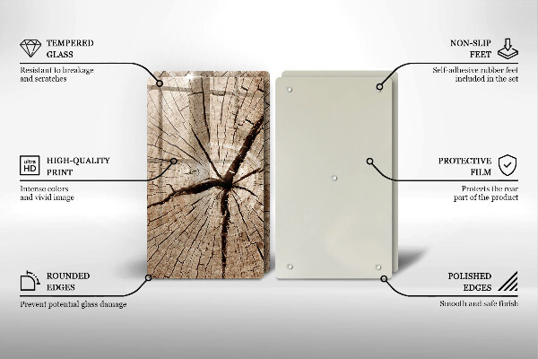 Placă sticla protectie aragaz Secțiune transversală a unui copac