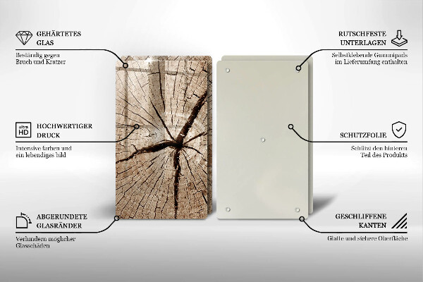 Placă sticla protectie aragaz Secțiune transversală a unui copac