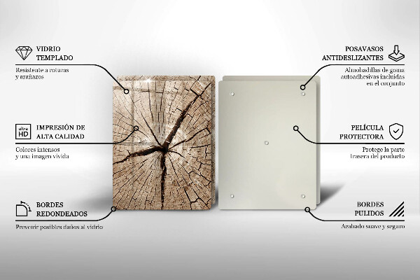 Placă sticla protectie aragaz Secțiune transversală a unui copac