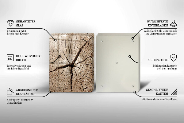 Placă sticla protectie aragaz Secțiune transversală a unui copac