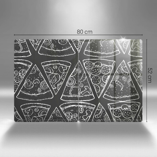 Placă sticla protectie aragaz Ilustrație de pizza