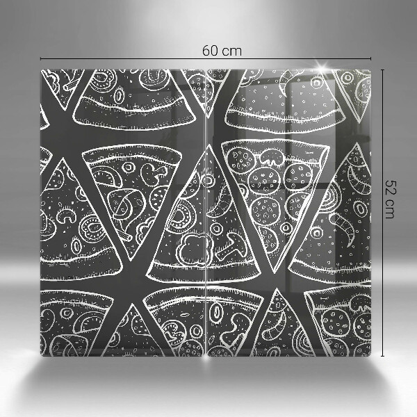 Placă sticla protectie aragaz Ilustrație de pizza