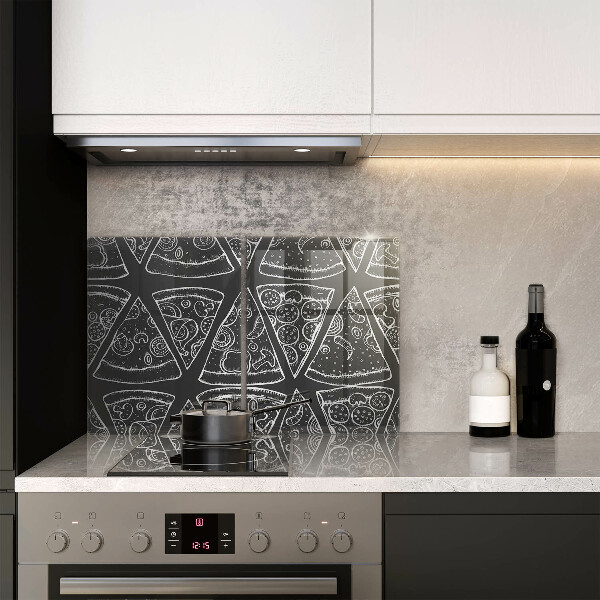 Placă sticla protectie aragaz Ilustrație de pizza