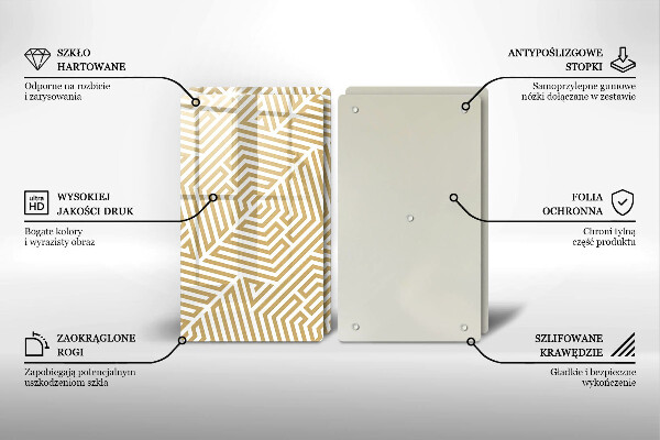 Placă sticla protectie aragaz Linii geometrice