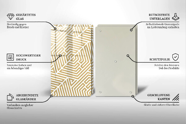 Placă sticla protectie aragaz Linii geometrice