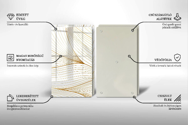 Placă sticla protectie aragaz Model de linii moderne