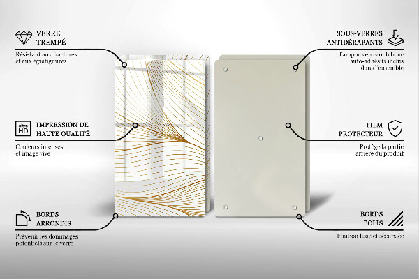 Placă sticla protectie aragaz Model de linii moderne