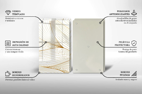 Placă sticla protectie aragaz Model de linii moderne